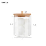 boîtes rangement transparentes couvercle bois boîte coton tige lingettes cosmétiques multifonctionnelle rechargeable moderne minimaliste