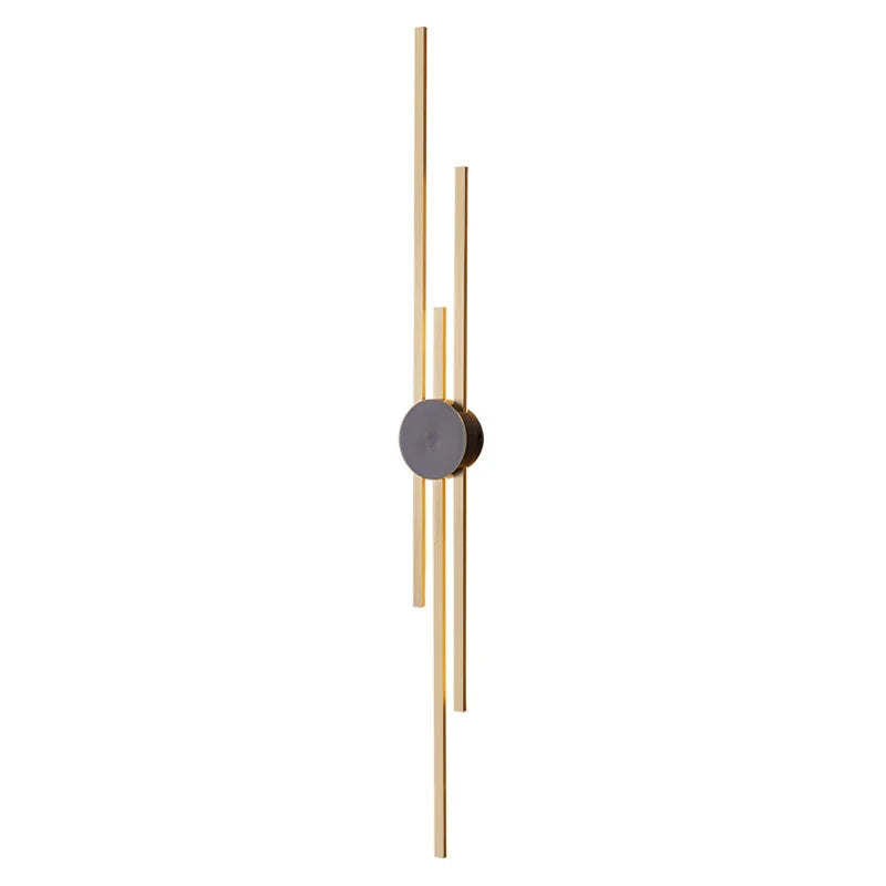applique murale moderne minimaliste noir doré barres verticales éclairage chambre étude entrée led fixée