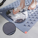tapis douche antidérapant bosses massage pieds drainage rapide couleur bleu clair moderne