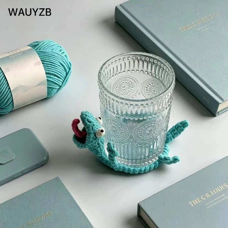 sous verres crochetés forme crocodile tortue couleur vert bleu transparents decoration animaux ludiques opaques