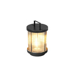 lanterne moderne noire rayures dorées extérieure ip65 led waterproof jardin