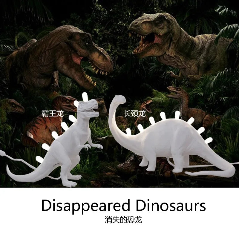 lampes table dinosaure brontosaurus rex led modernes résine filaments intégrés éclairage blanc