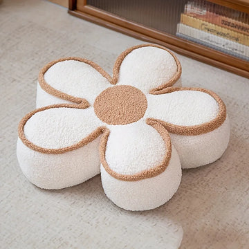 coussin sol fleurs orange rose beige blanc moderne confortable 50cm