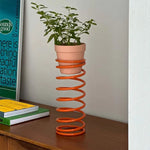 support plante moderne spirale adhésif pots plante vert bleu orange jaune