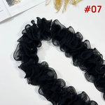 ruban dentelle plissée tulle polyester 10cm large franges moderne élégant accessoire cheveux