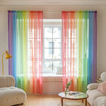 rideaux transparents arc ciel violet bleu vert jaune orange rouge légers modernes chambre coucher