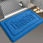 tapis bain moderne gris noir beige bleu marine lettre bath relief polyester antidérapant absorbant