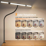 lampe led têtes couleurs 10 niveaux réglage télécommande moderne noire pince métalliqueflux lumineuxvariable
