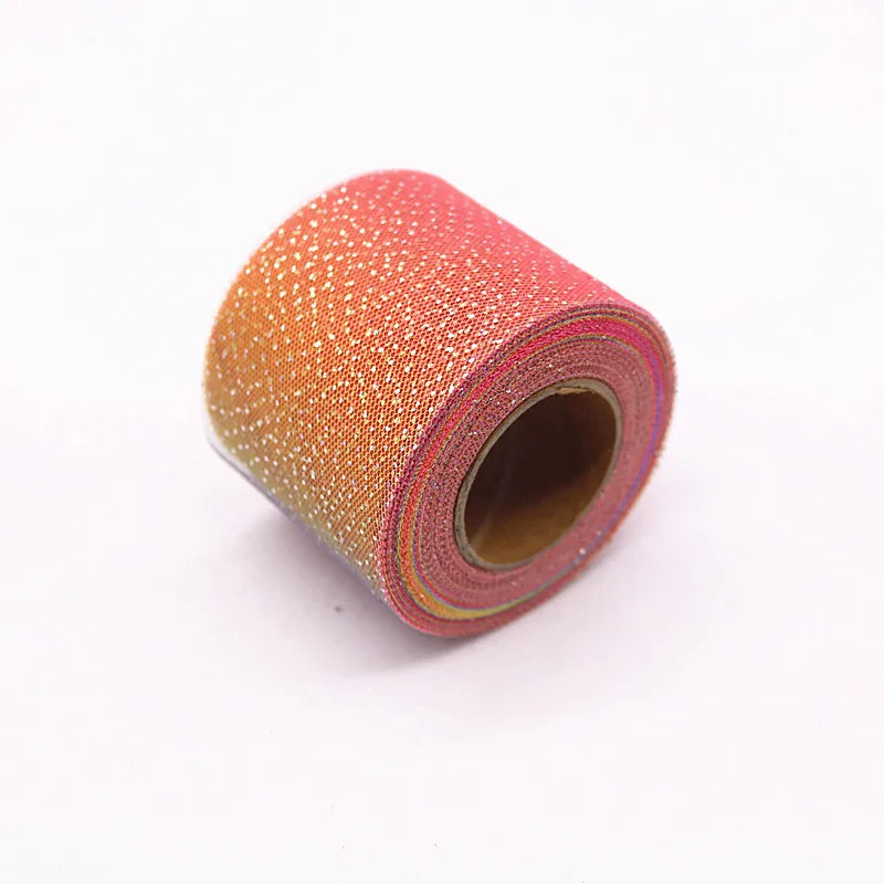 ruban pailleté multicolore 100 polyester 6cm large 25mètres élégant bricolage fête tutu voile opaques