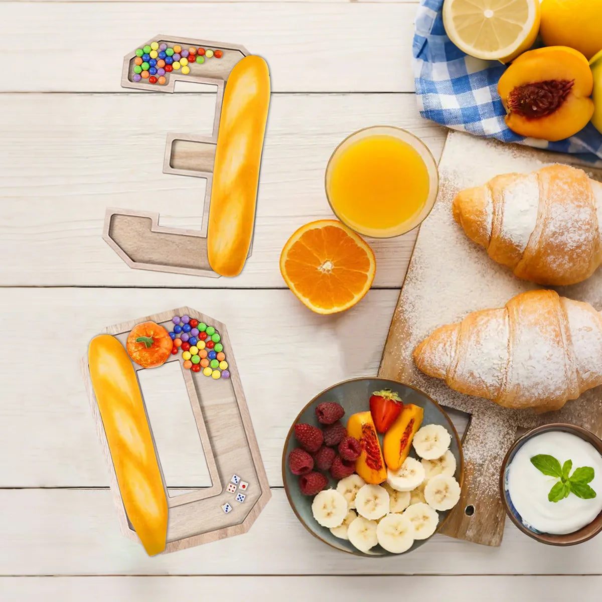lettres décoratives bois numérotées fruits bonbons anniversaire enfant moderne festive