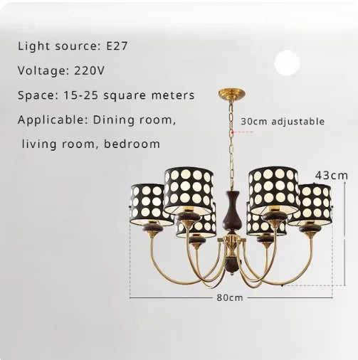 lampe suspendue moderne points blancs fond noir chaîne suspension salon manger led designintérieur
