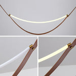suspension lumineuse moderne marron clair blanc clips dorés 100cm 120cm 150cm 170cm lumière froide
