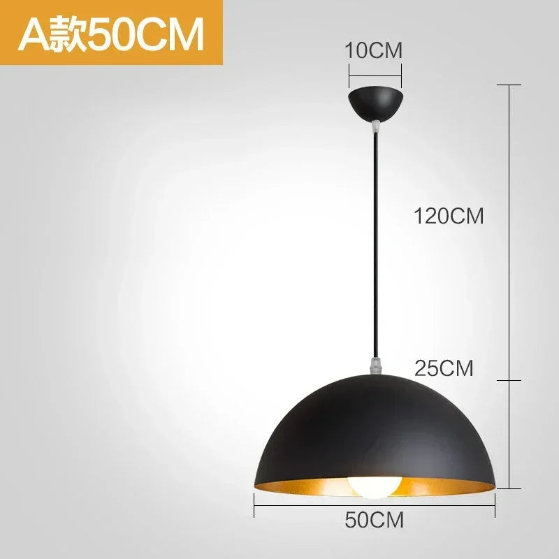 lampe suspension industrielle métal noir doré rétro moderne éclairage intérieur restaurant bar loft