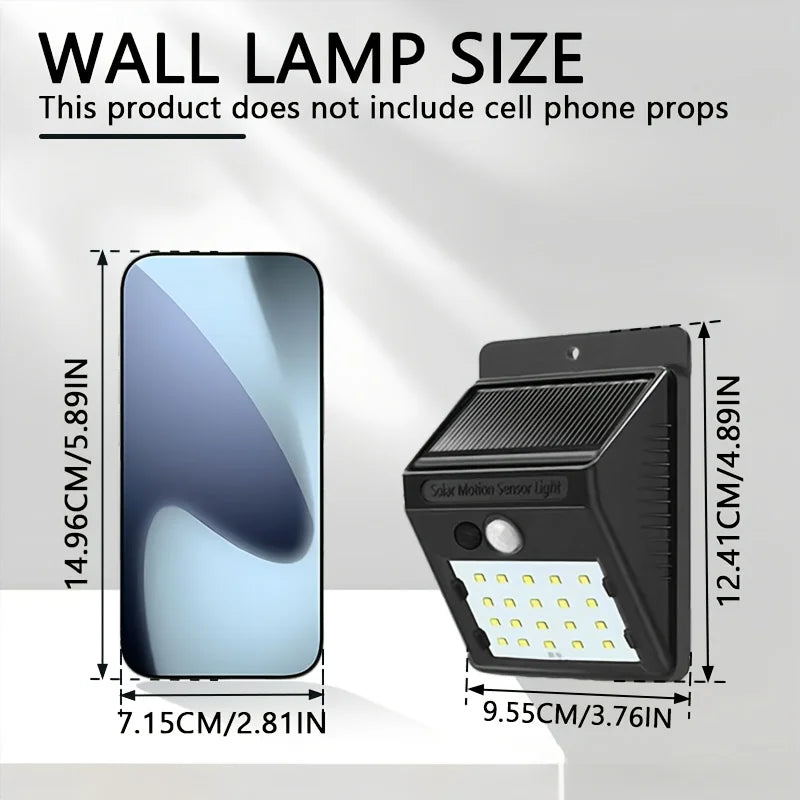 lampe murale solaire led 100 led induction ip65 moderne détecteur mouvement
