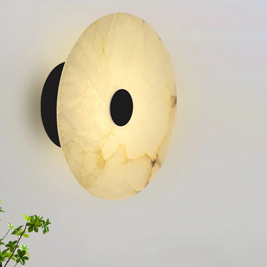 lampe murale moderne marbre blanc noir fixée mur éclairage quotidien chambre salle bainentrée