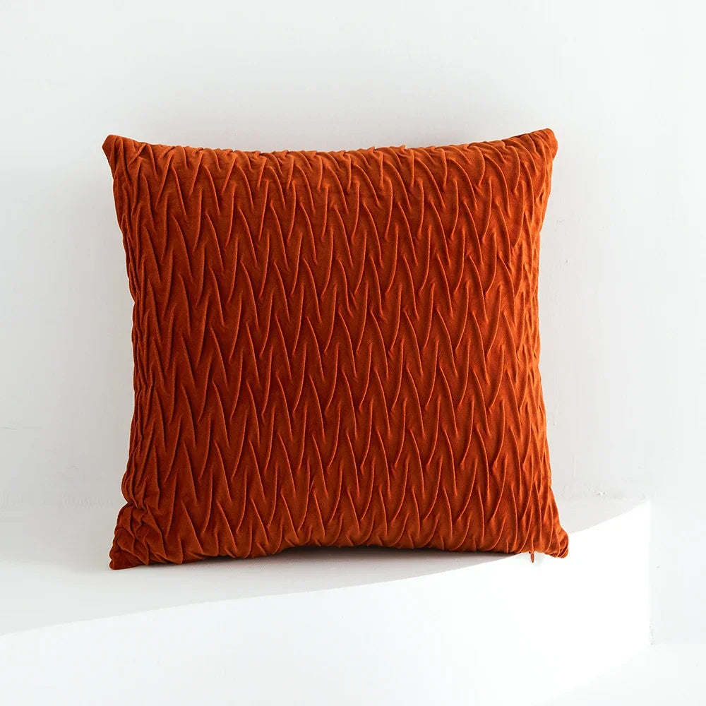 coussin velours orange moderne 45x45cm décoratif lit canapé chaise voiture adhésif