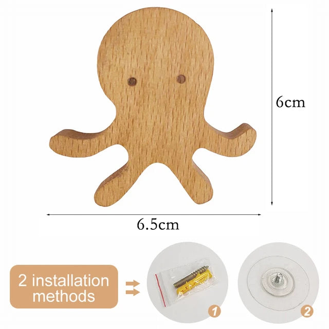 porte clés bois animal dessiné étoile lune nuage cœur éléphant girafe hippo cheval lion