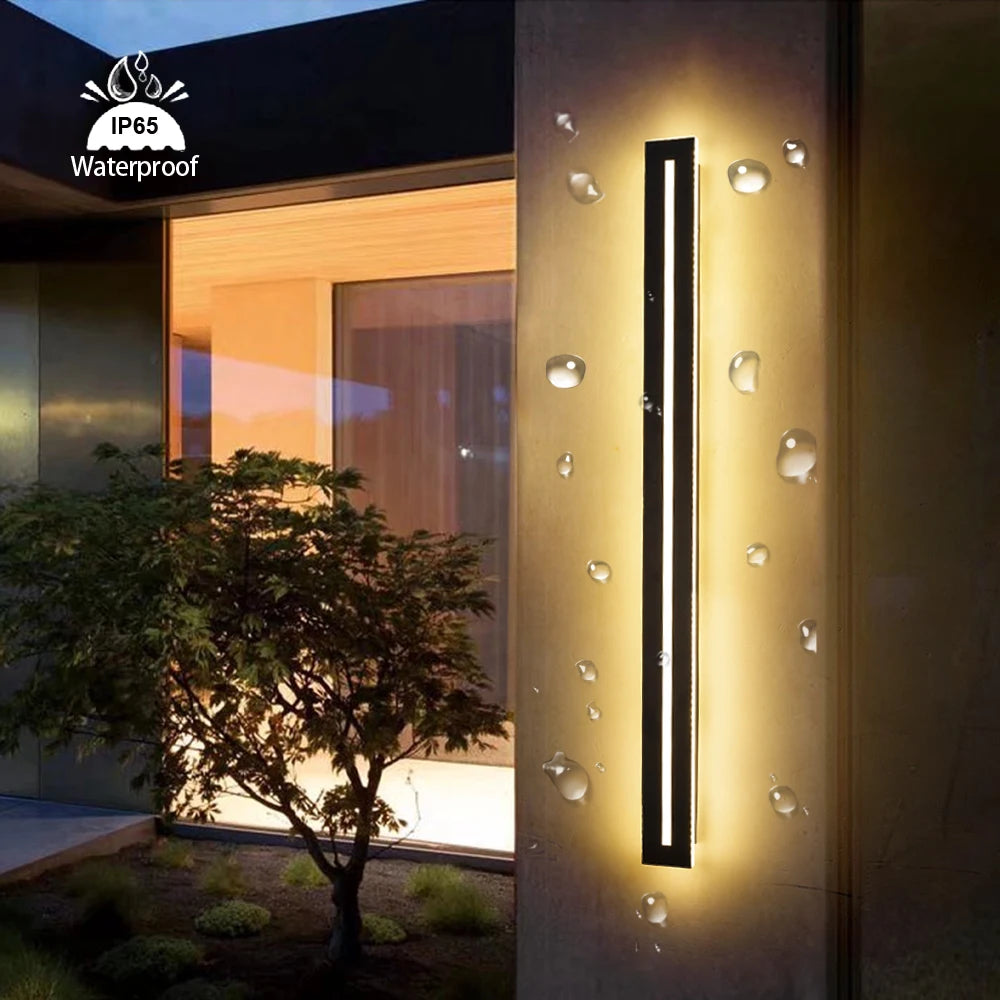 applique murale led moderne étanche ip65 noir hydrofuge ac85265v chromé