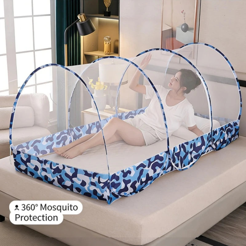 filet antimosquites pliable camouflage bleu moderne tente lit voyage camping protection 360