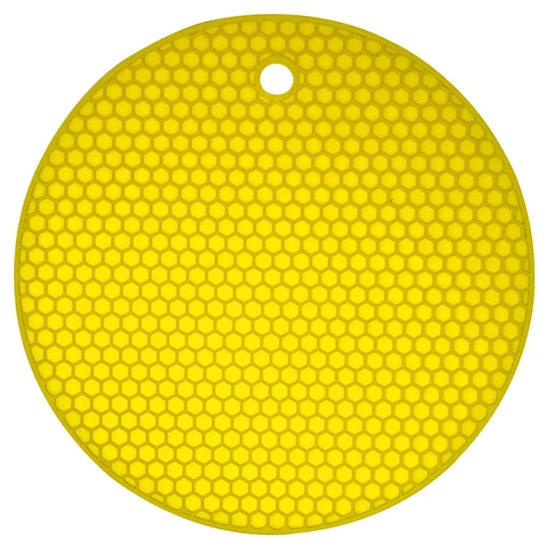 tapis table silicone moderne hexagones antidérapant résistant chaleur plat antidérapant multicolore vert violet bleu