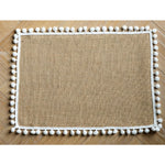 serviettes table beige blanc tissu naturel franges rustique chic noël mariage fêtes anniversaire