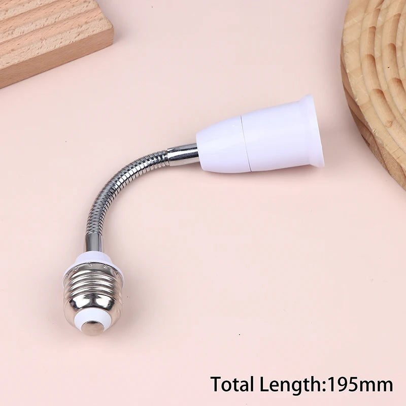 connecteur flexible ampoule e27 blanc argenté texture spirale moderne adhésif 195mm 295mm 395mm 495mm