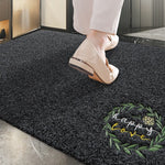 tapis d'entrée imperméable anti bactéries antidérapant moderne noir floral happy love porte bain