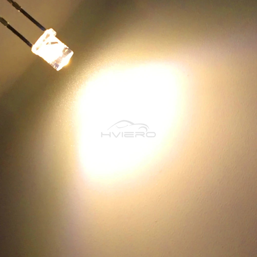 diodes led transparentes plate 3v 20ma blanc rouge jaune bleu vert 100pcs ultra lumineuses