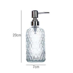 distributeur savon liquide verre transparent moderne bleu vert orange gris rechargeable comptoir salle bains