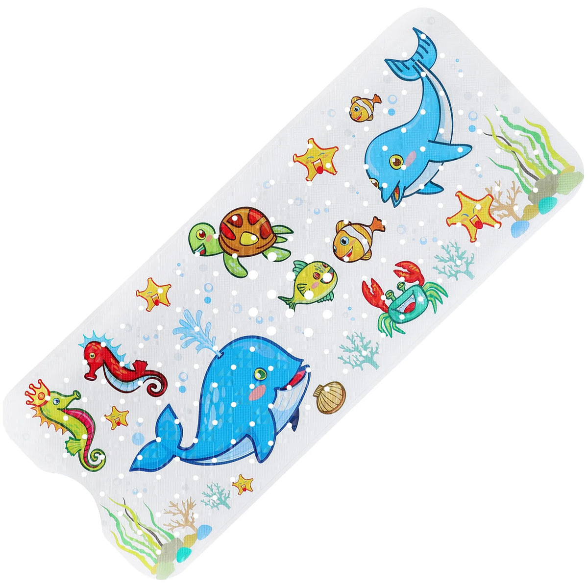 tapis bain anti dérapant thème marin poissons coraux dimensions 100cm 40cm moderne enfantin
