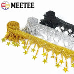 ruban décoratif or argent noir étoiles paillettes festif 85mm polyesterFRINGE TRIM SEQUIN TASSEL TRIM