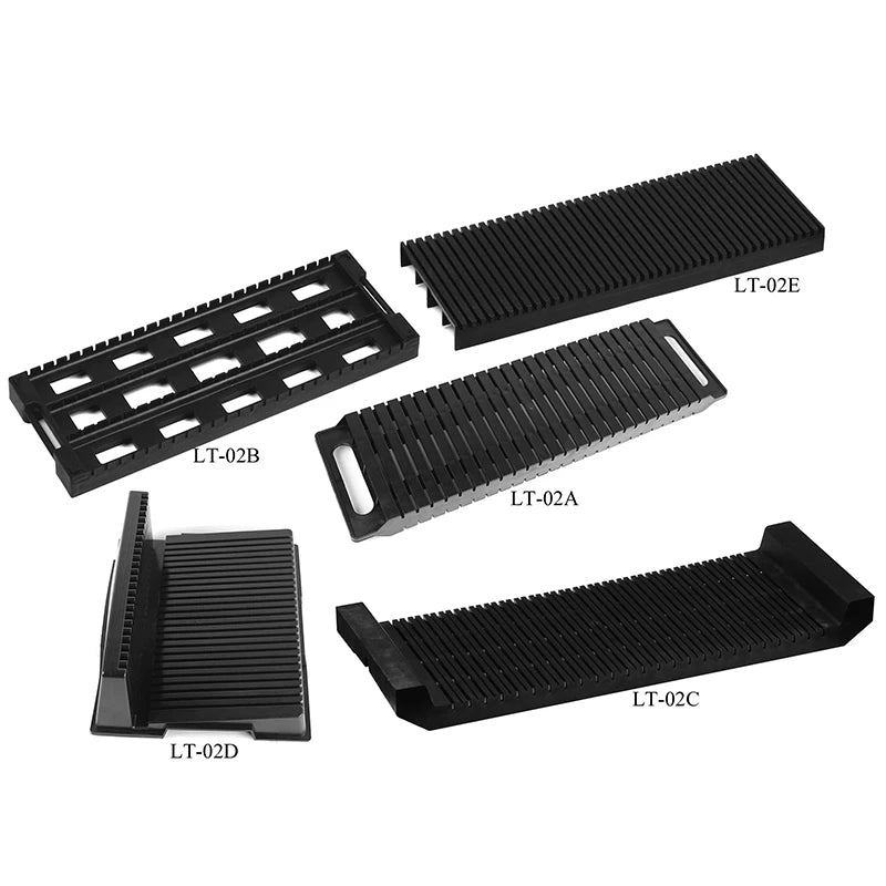 support carte crédit noir ridges moderne empilable conductivité antistatique plateaux rangement électronique