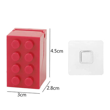 porte brosses dents blocs construction adhésif moderne créatif salle bains rouge jaune bleu gris