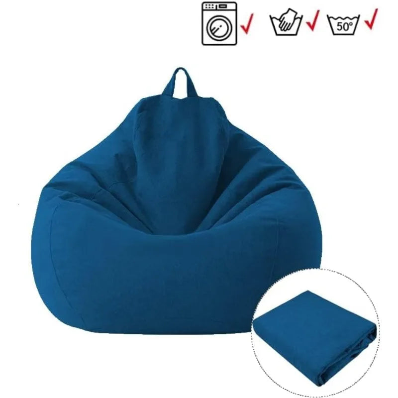 coussin sol bleu marine 100x120cm moderne housse lin sans rembourrage poche latéraleversible