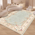 tapis bohème moderne floral bleu clair rose velours antidérapant intérieur extérieur 40x60cm 50x80cm 80x120cm