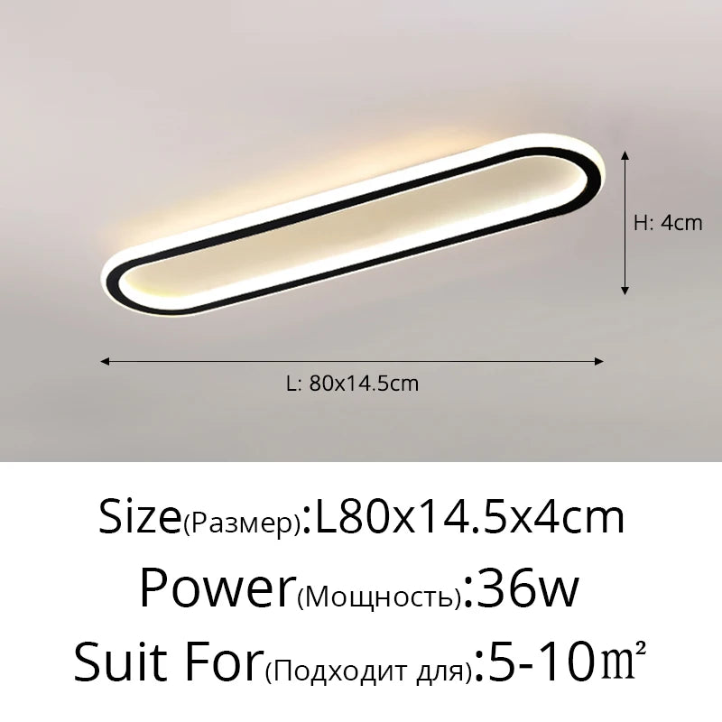 lampe led moderne blanche rectangulaire bord noir éclairage intérieur chambre salon