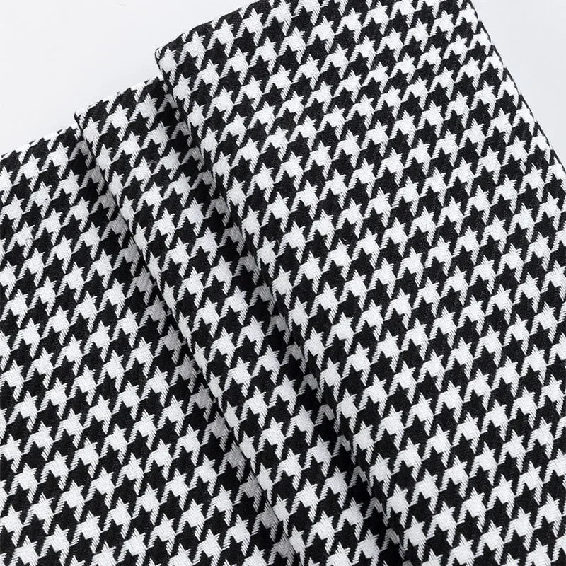 tissu houndstooth orange gris bleu marine vert noir blanc classique résistant couture 100x150cm