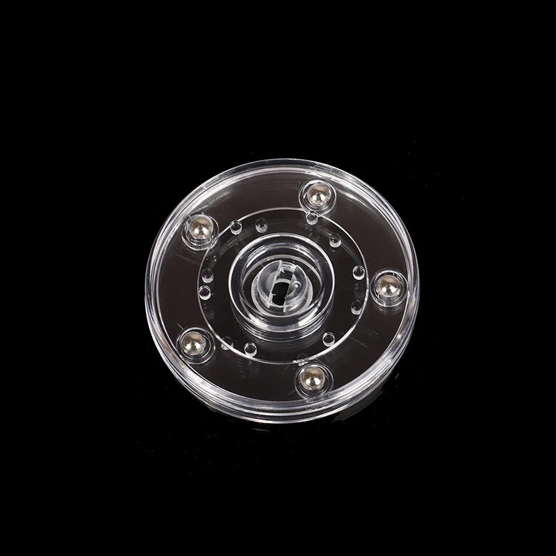 support disque transparent moderne rotatif 360 degrés sections rondes différentes tailles