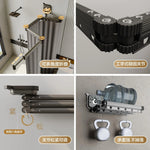 rideau douche pliable gris rayures vertical étanche antirouille moderne ventouse pliable sans adhésif