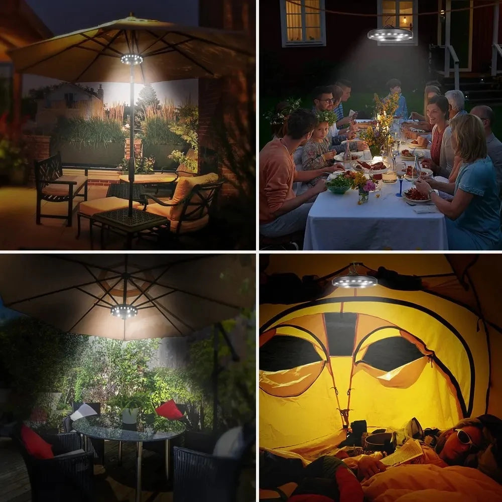 lampe solaire parasol led noir moderne clip jardin campingextérieur instructions inclusées