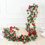 guirlande artificielle fleurs pivoine mariage décoration intérieure rouge rose blanc automne printemps decoration fausse