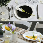 serviettes pliées fleurs couleurs vert blanc rose jaune violet moderne minimaliste pack 10pcs