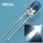 diodes led bleu vert rouge blanc chaud jaune rose violet orange 20000h 5mm round