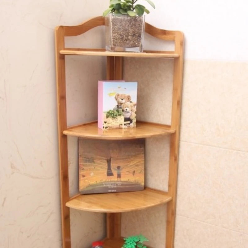 étagère d'angle moderne étagères murales sans perçage bois clair naturel étages rangement cuisine chambre