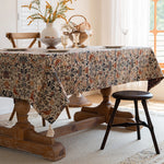 nappe table vintage florale rectangulaire réutilisable polyester coton printemps été décoration intérieure classique rustique