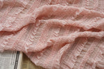 tissu mousseline rose blanc vintage romantique pli fronce dentelé occasion mariage 100 polyester