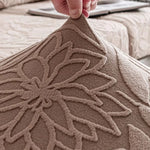 housse canapé extensible beige fleurs imprimées moderne salon tissu jacquard protection animaux