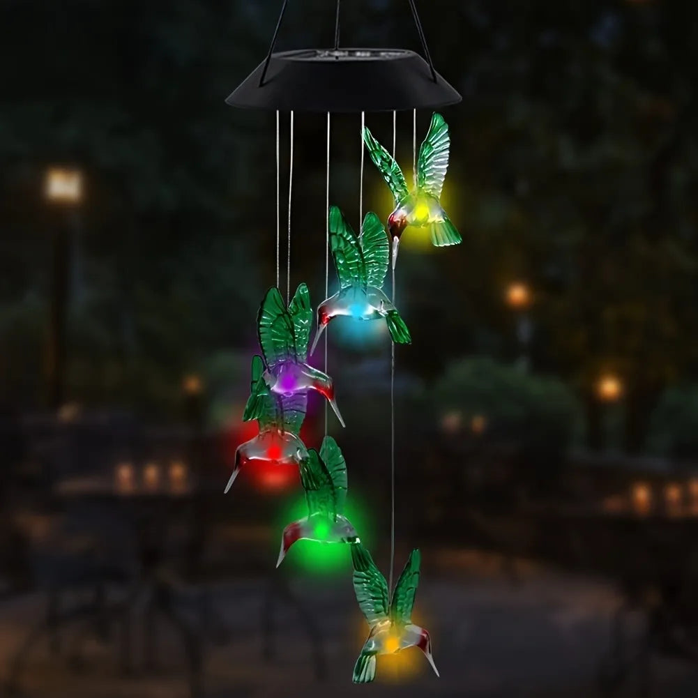 lampe solaire vent papillons oiseaux couleur changeante moderne décorative auto arrêts extérieure translucide