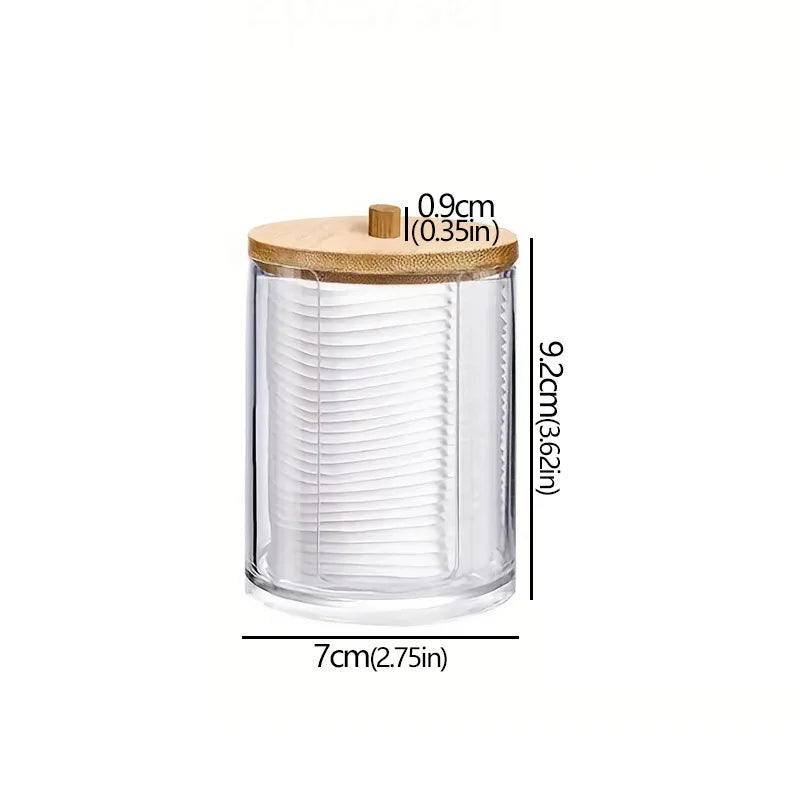 boîtes rangement cosmétiques réutilisables transparentes couvercle sphérique moderne minimaliste coton tige disques coton tampons