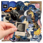 stickers opaques espace galaxie planètes soleil lune animaux 10 30 50 pièces adhésifs étanches